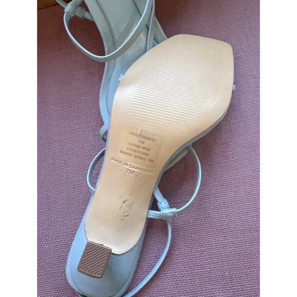 Steve Madden Locke Sandals in Blue Leather 7 New with Box Womens High Heels - Picture 9 of 15